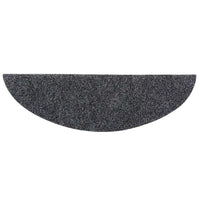 Tapetes de escada autoadesivos 10 peças 56x17x3 cm cinza escuro semicircular
