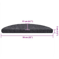 Tapetes de escada autoadesivos 10 peças 56x17x3 cm cinza escuro semicircular