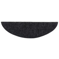 Tapetes de escada autoadesivos 5 peças 56x17x3 cm pretos semicirculares