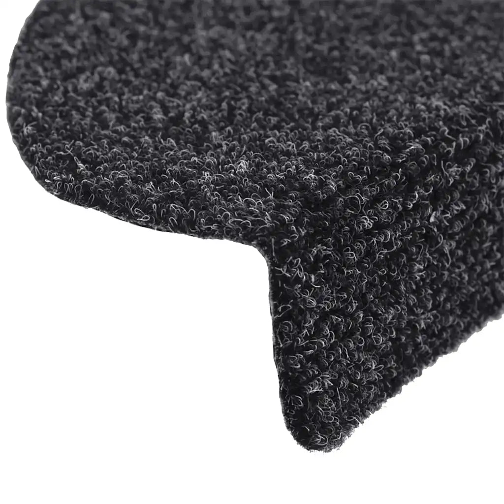 Tapetes de escada autoadesivos 5 peças 56x17x3 cm pretos semicirculares