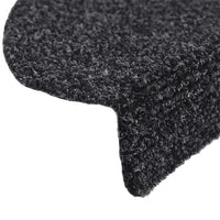 Tapetes de escada autoadesivos 5 peças 56x17x3 cm pretos semicirculares