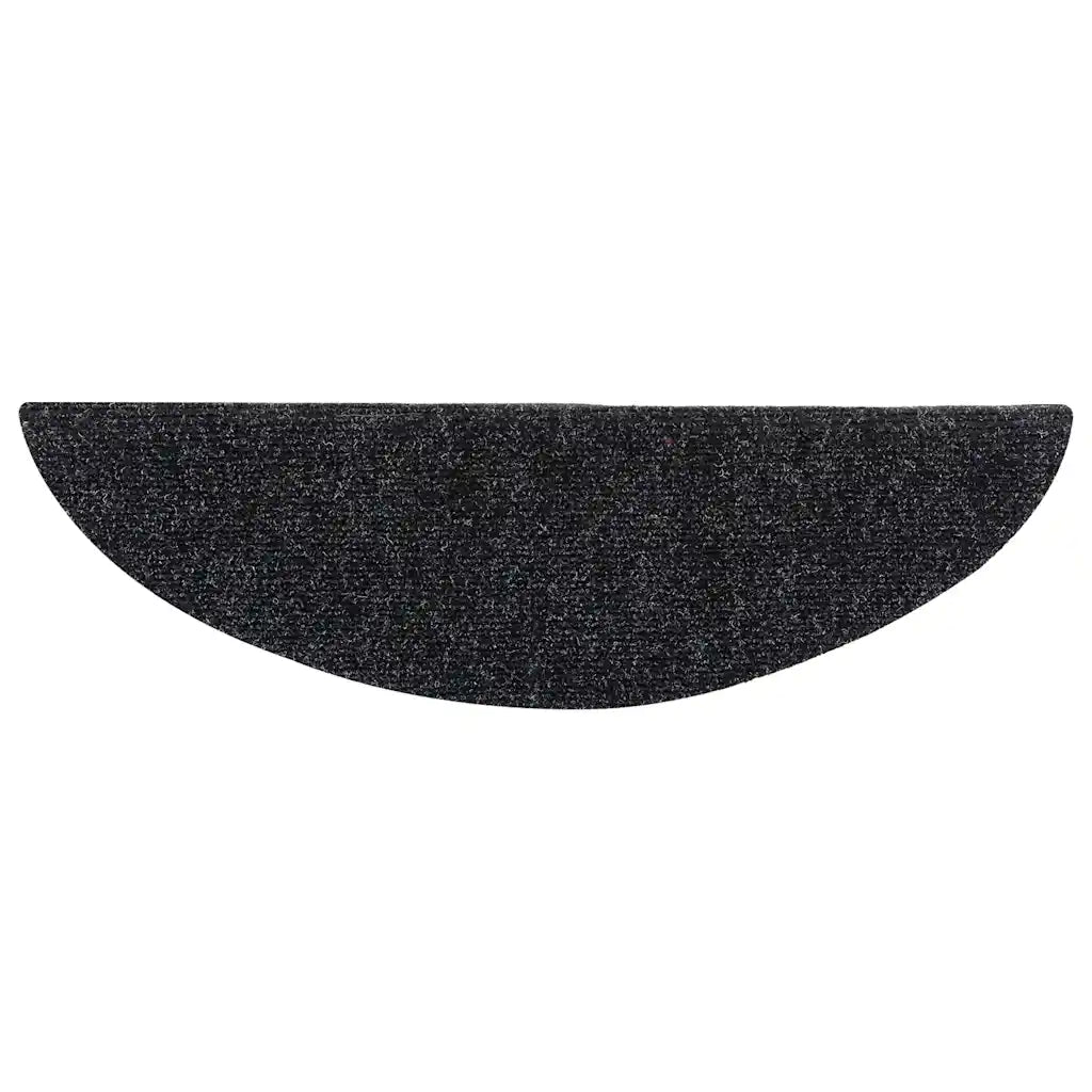 Tapetes de escada autoadesivos 10 peças 56x17x3 cm pretos semicirculares