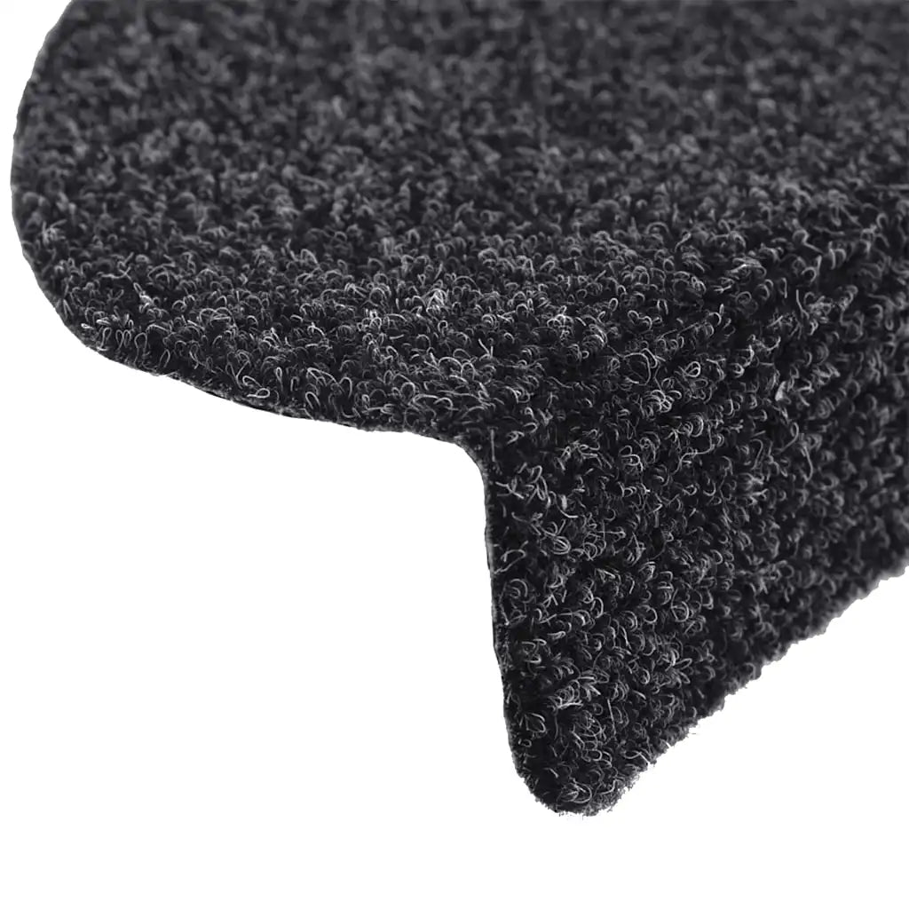 Tapetes de escada autoadesivos 10 peças 56x17x3 cm pretos semicirculares