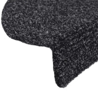 Tapetes de escada autoadesivos 10 peças 56x17x3 cm pretos semicirculares