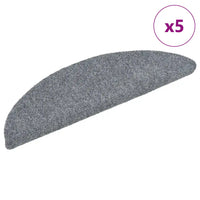Tapetes de escada autoadesivos 5 peças 56x17x3 cm cinza claro semicircular