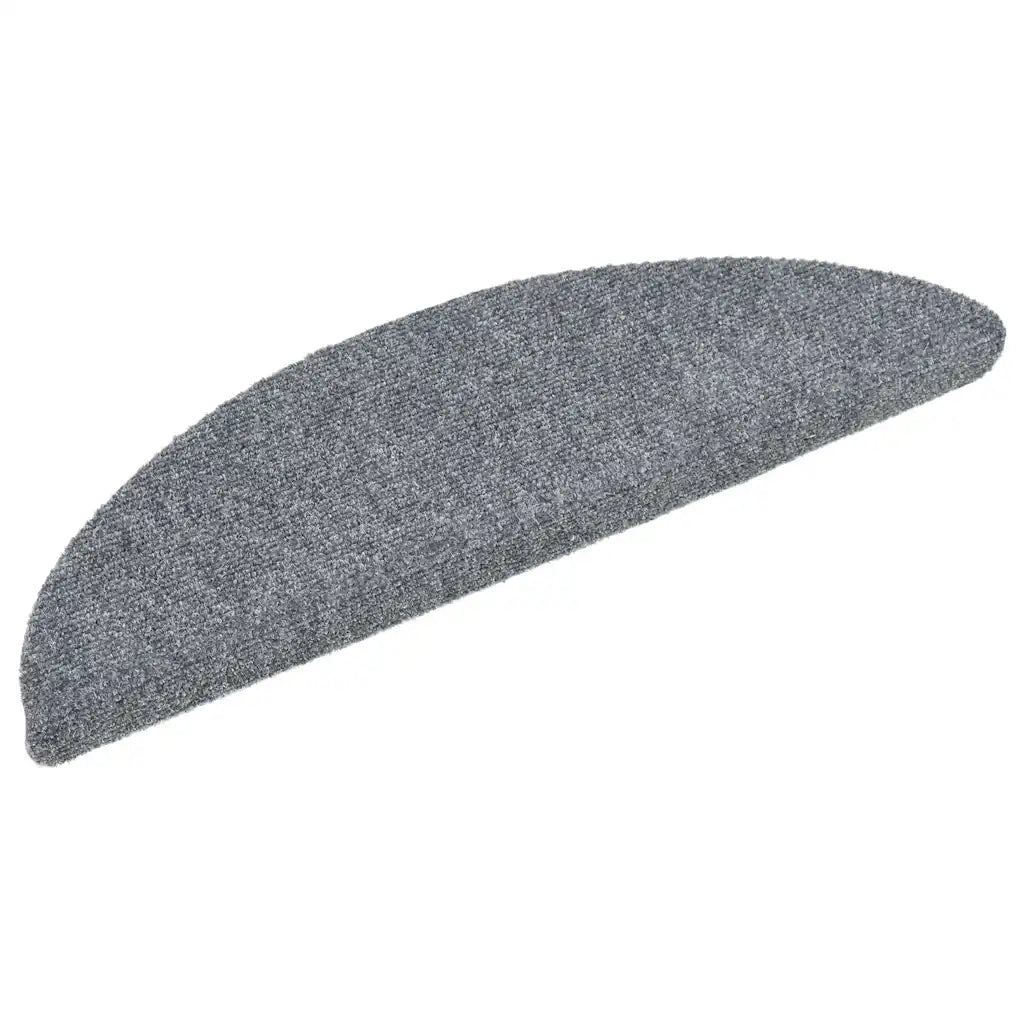 Tapetes de escada autoadesivos 5 peças 56x17x3 cm cinza claro semicircular