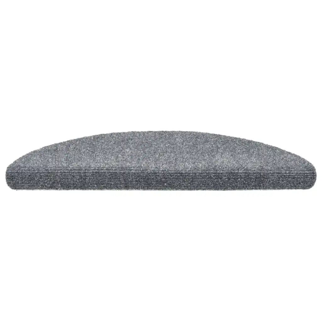 Tapetes de escada autoadesivos 5 peças 56x17x3 cm cinza claro semicircular