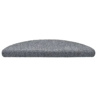 Tapetes de escada autoadesivos 5 peças 56x17x3 cm cinza claro semicircular