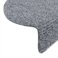 Tapetes de escada autoadesivos 5 peças 56x17x3 cm cinza claro semicircular
