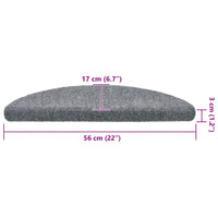 Tapetes de escada autoadesivos 5 peças 56x17x3 cm cinza claro semicircular