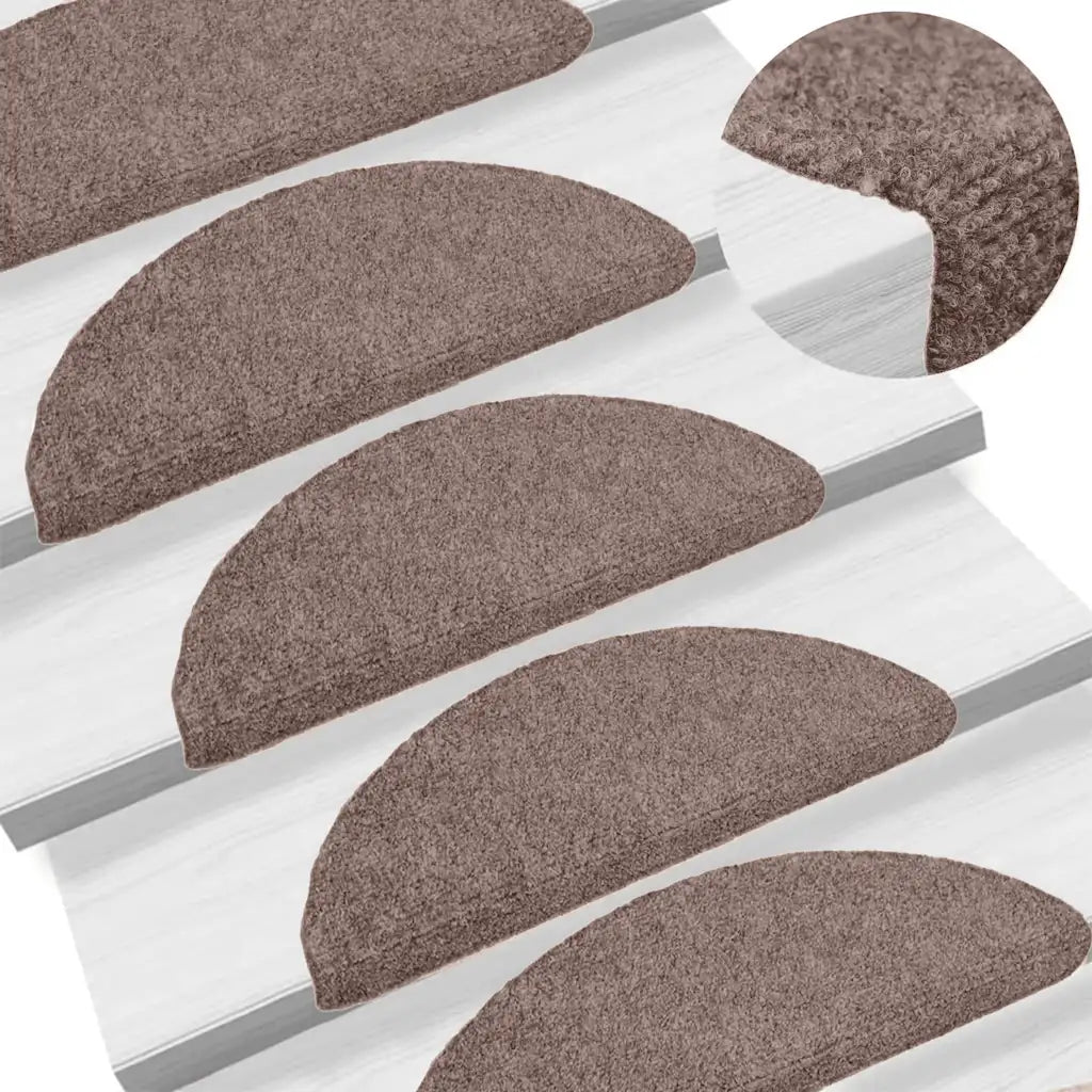 Tapetes de escada autoadesivos 5 peças 65x21x4 cm  claro semicircular grande