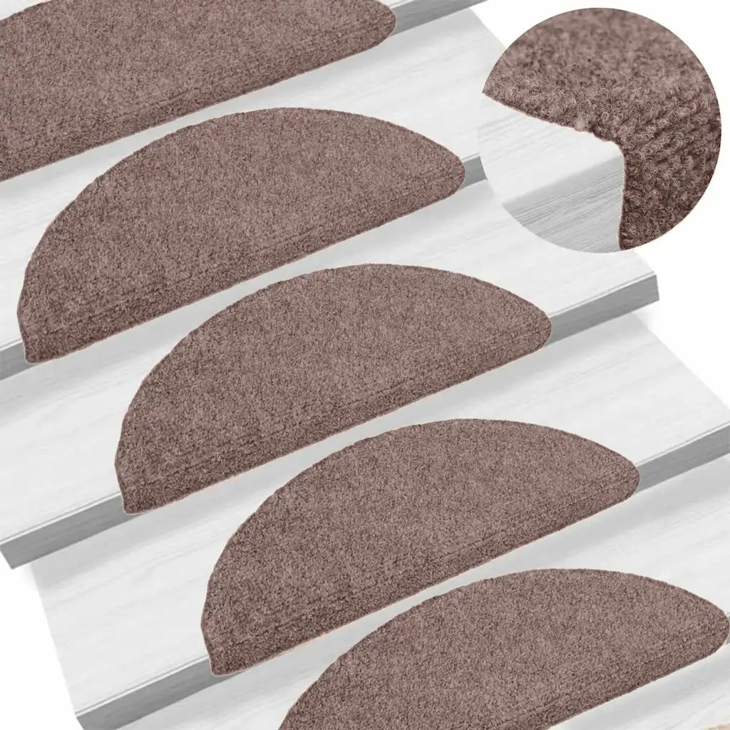 Tapetes de escada autoadesivos 10 peças 65x21x4 cm  claro meia-lua grande