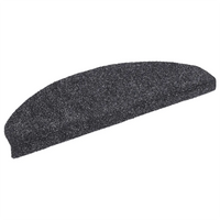 Tapetes de escada autoadesivos 5 peças 65x21x4 cm cinza escuro semicircular grande
