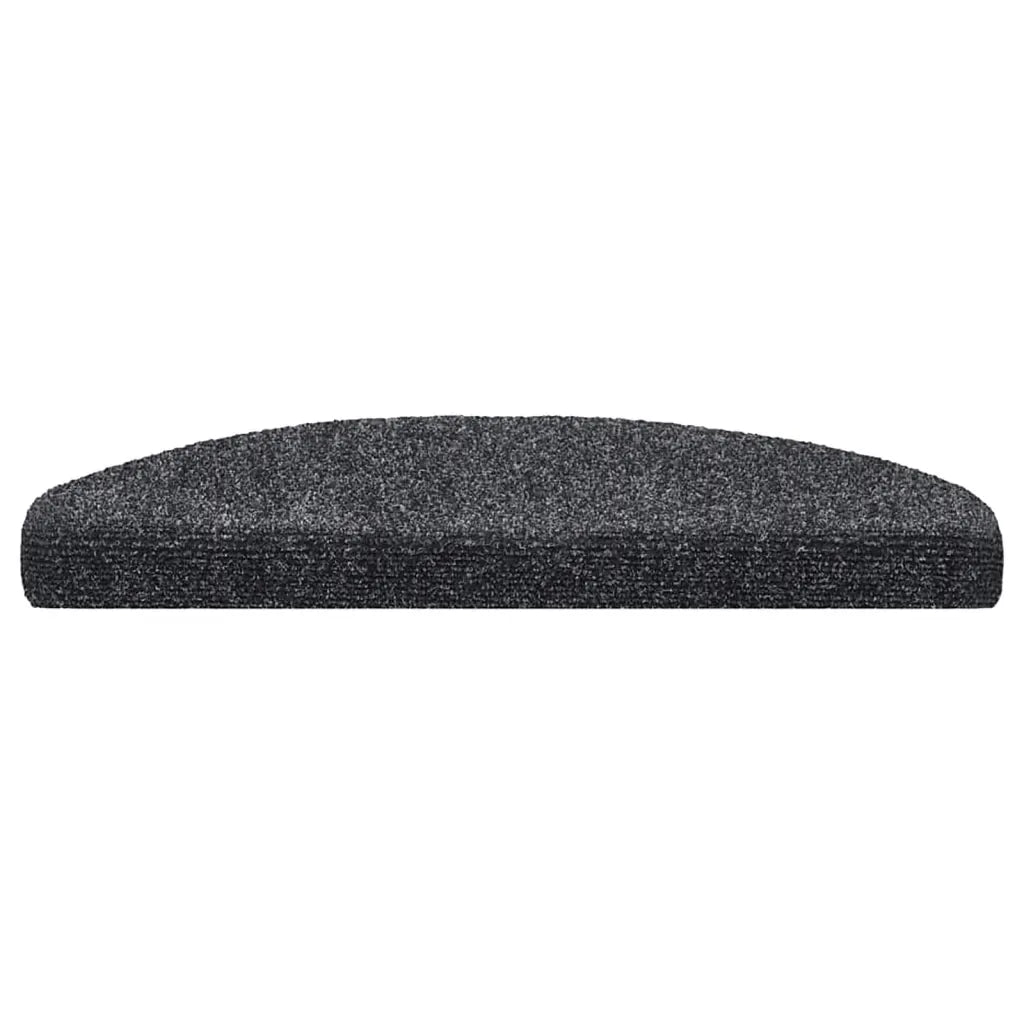 Tapetes de escada autoadesivos 5 peças 65x21x4 cm cinza escuro semicircular grande