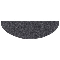 Tapetes de escada autoadesivos 5 peças 65x21x4 cm cinza escuro semicircular grande