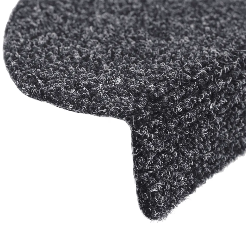 Tapetes de escada autoadesivos 5 peças 65x21x4 cm cinza escuro semicircular grande
