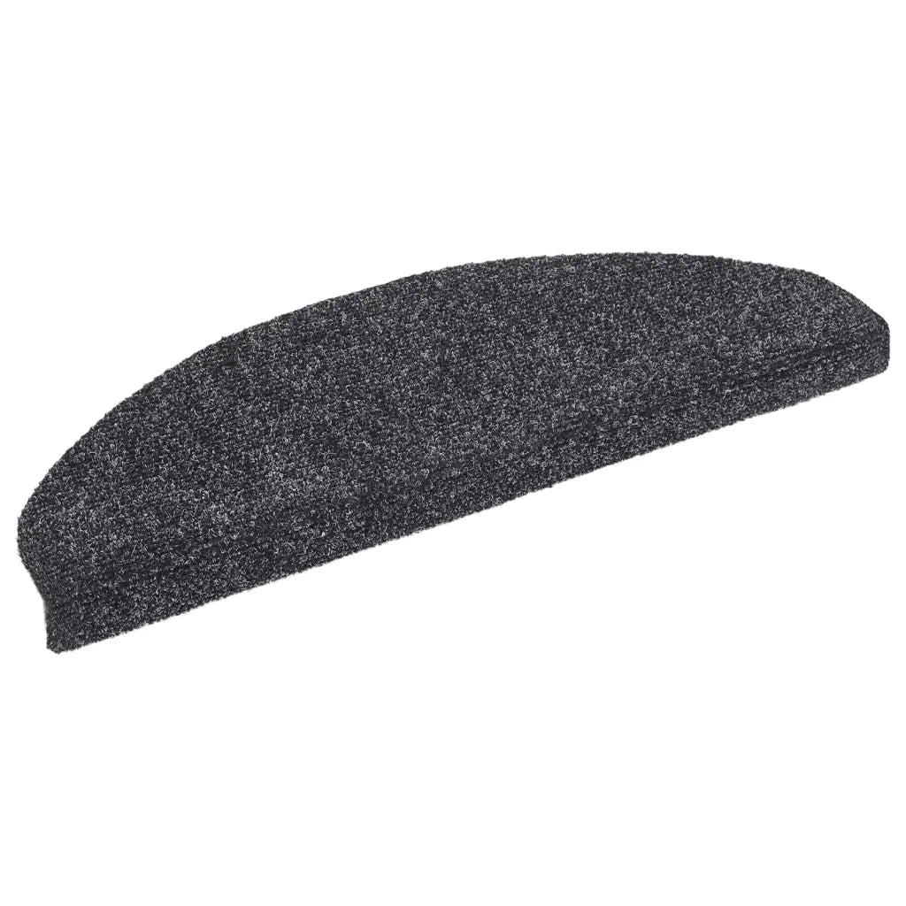 Tapetes de escada autoadesivos 10 peças 65x21x4 cm cinza escuro semicircular grande