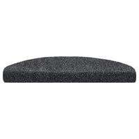 Tapetes de escada autoadesivos 10 peças 65x21x4 cm cinza escuro semicircular grande
