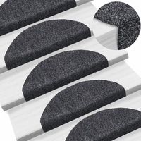 Tapetes de escada autoadesivos 10 peças 65x21x4 cm cinza escuro semicircular grande