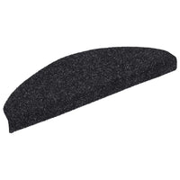 Tapetes de escada autoadesivos 5 peças 65x21x4 cm pretos semicirculares grandes