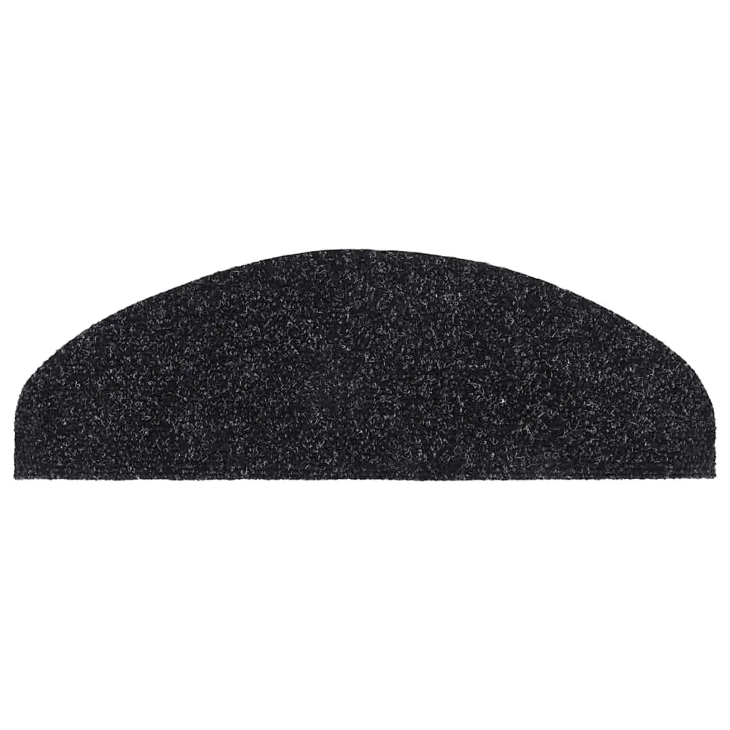 Tapetes de escada autoadesivos 5 peças 65x21x4 cm pretos semicirculares grandes