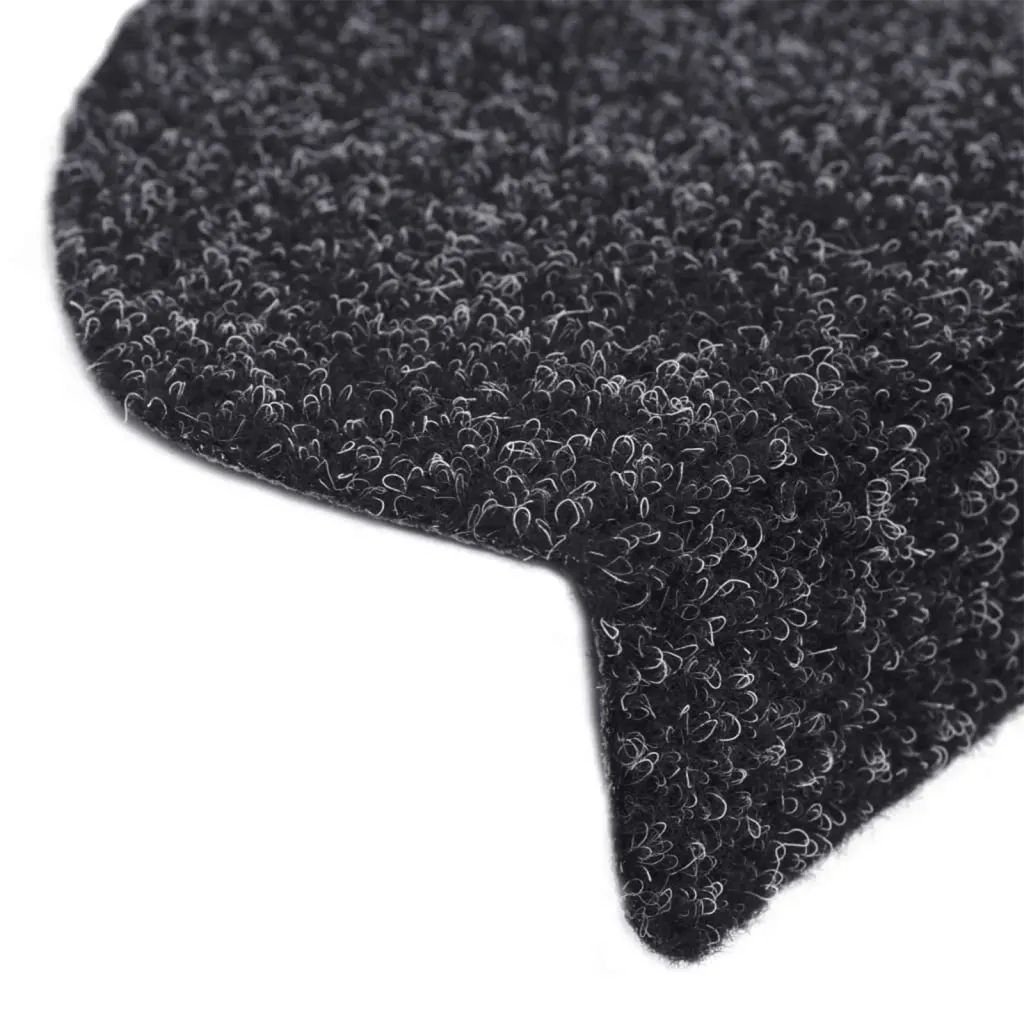 Tapetes de escada autoadesivos 5 peças 65x21x4 cm pretos semicirculares grandes