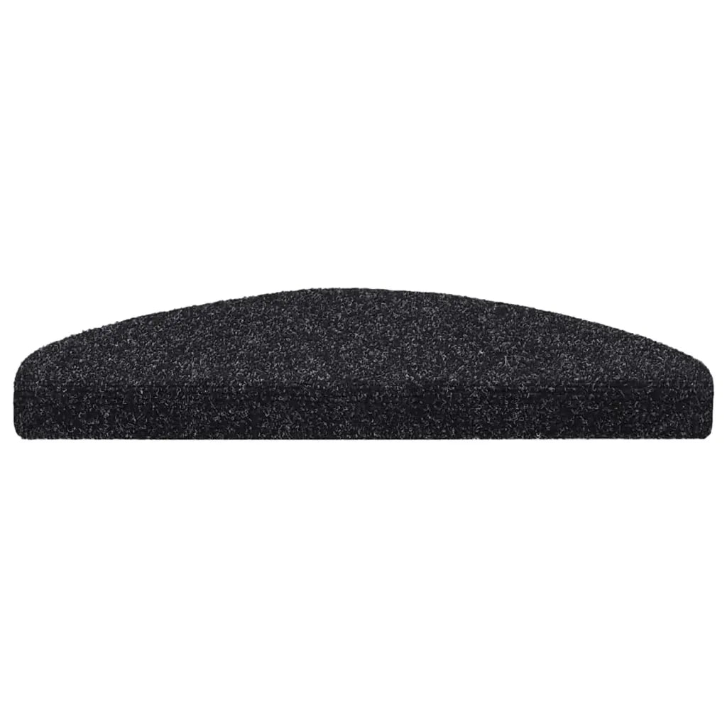 Tapetes de escada autoadesivos 10 peças 65x21x4 cm pretos semicirculares grandes