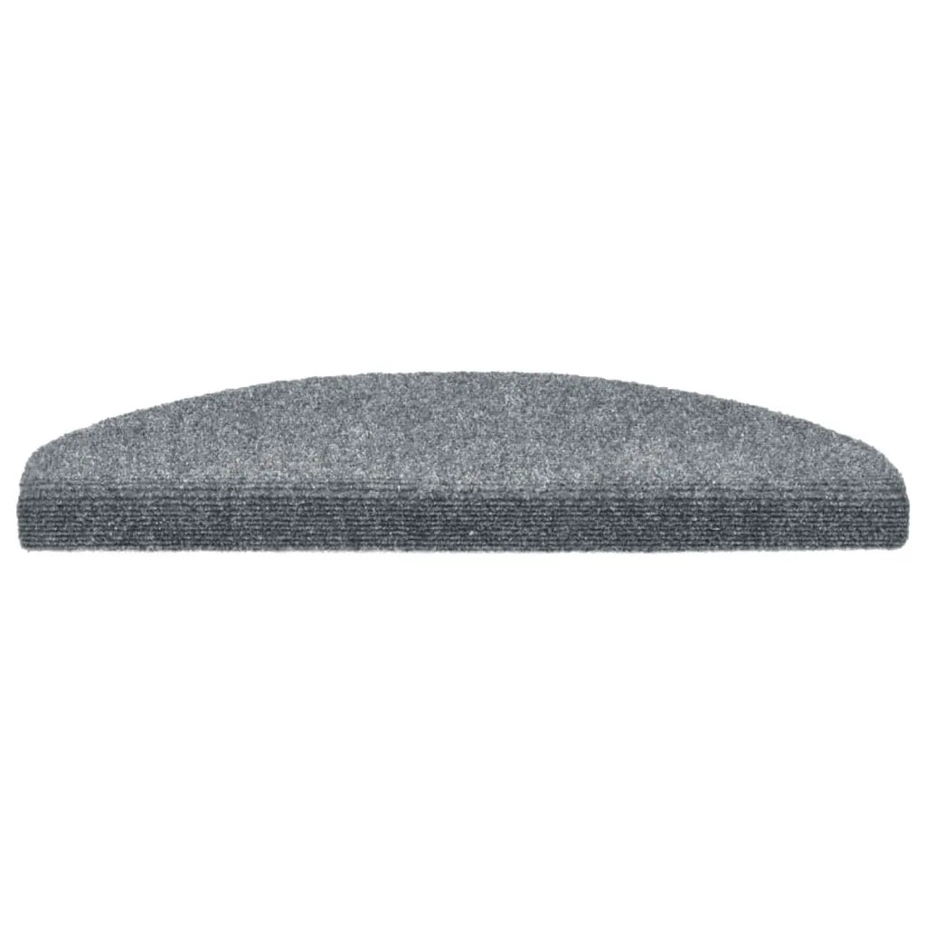 Tapetes de escada autoadesivos 5 peças 65x21x4 cm cinza claro semicircular grande