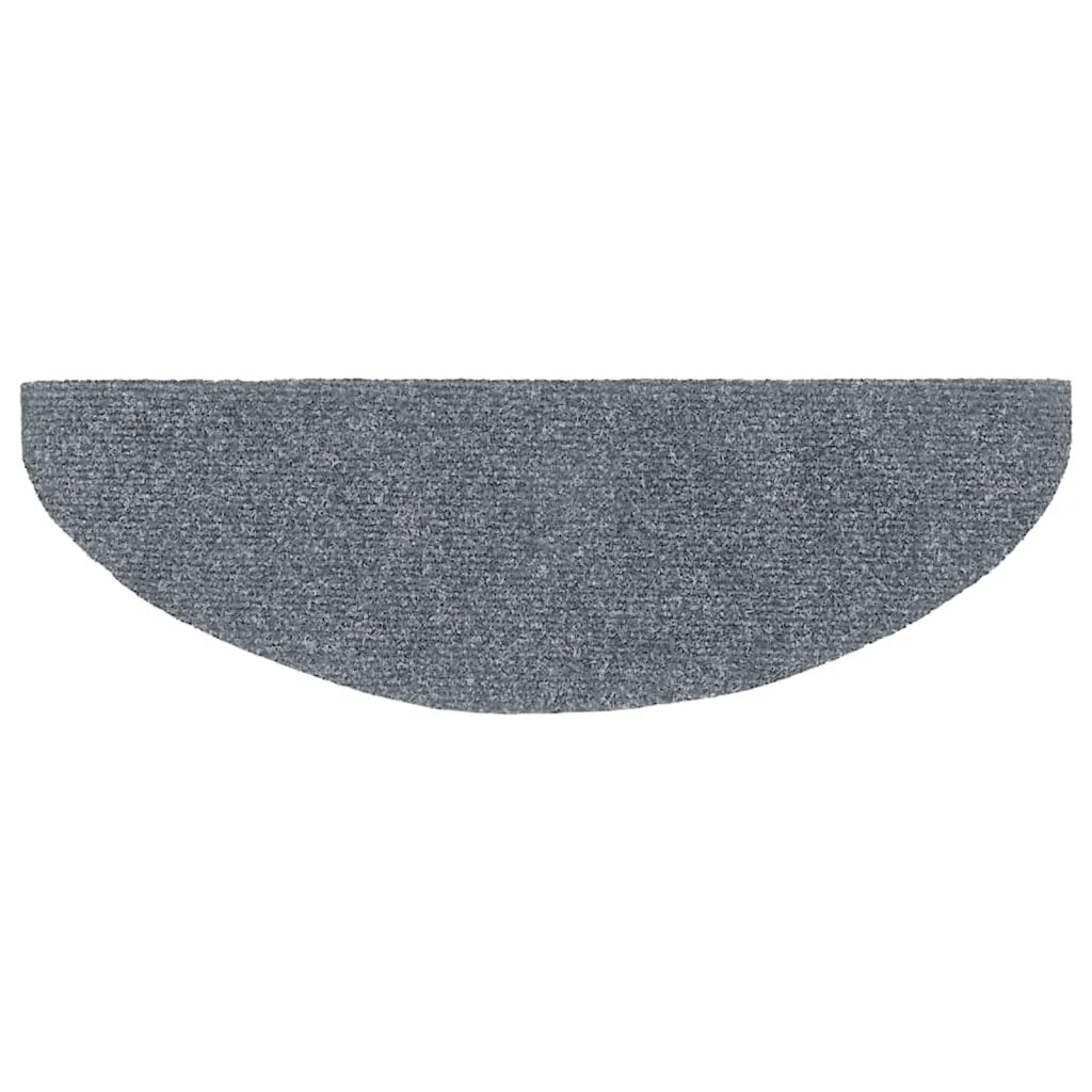 Tapetes de escada autoadesivos 5 peças 65x21x4 cm cinza claro semicircular grande