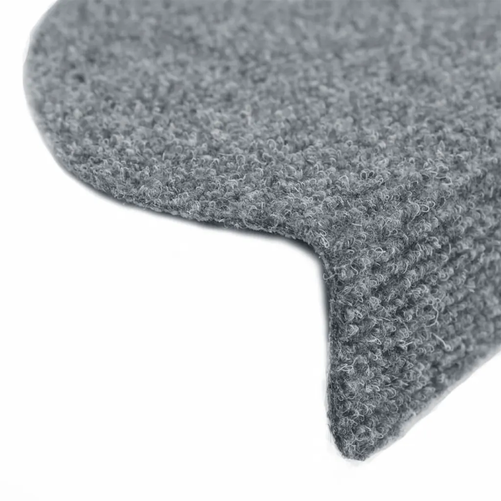 Tapetes de escada autoadesivos 5 peças 65x21x4 cm cinza claro semicircular grande