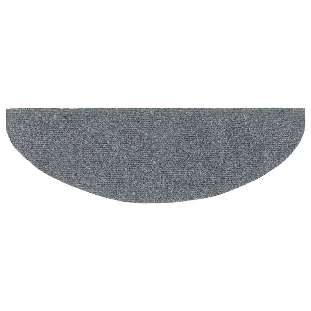 Tapetes de escada autoadesivos 10 peças 65x21x4 cm cinza claro semicircular grande