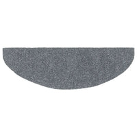 Tapetes de escada autoadesivos 10 peças 65x21x4 cm cinza claro semicircular grande