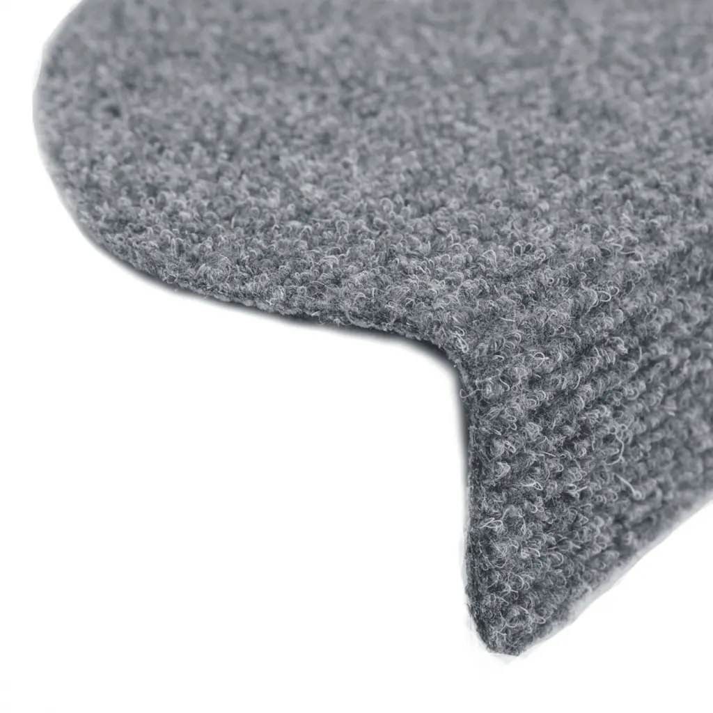 Tapetes de escada autoadesivos 10 peças 65x21x4 cm cinza claro semicircular grande