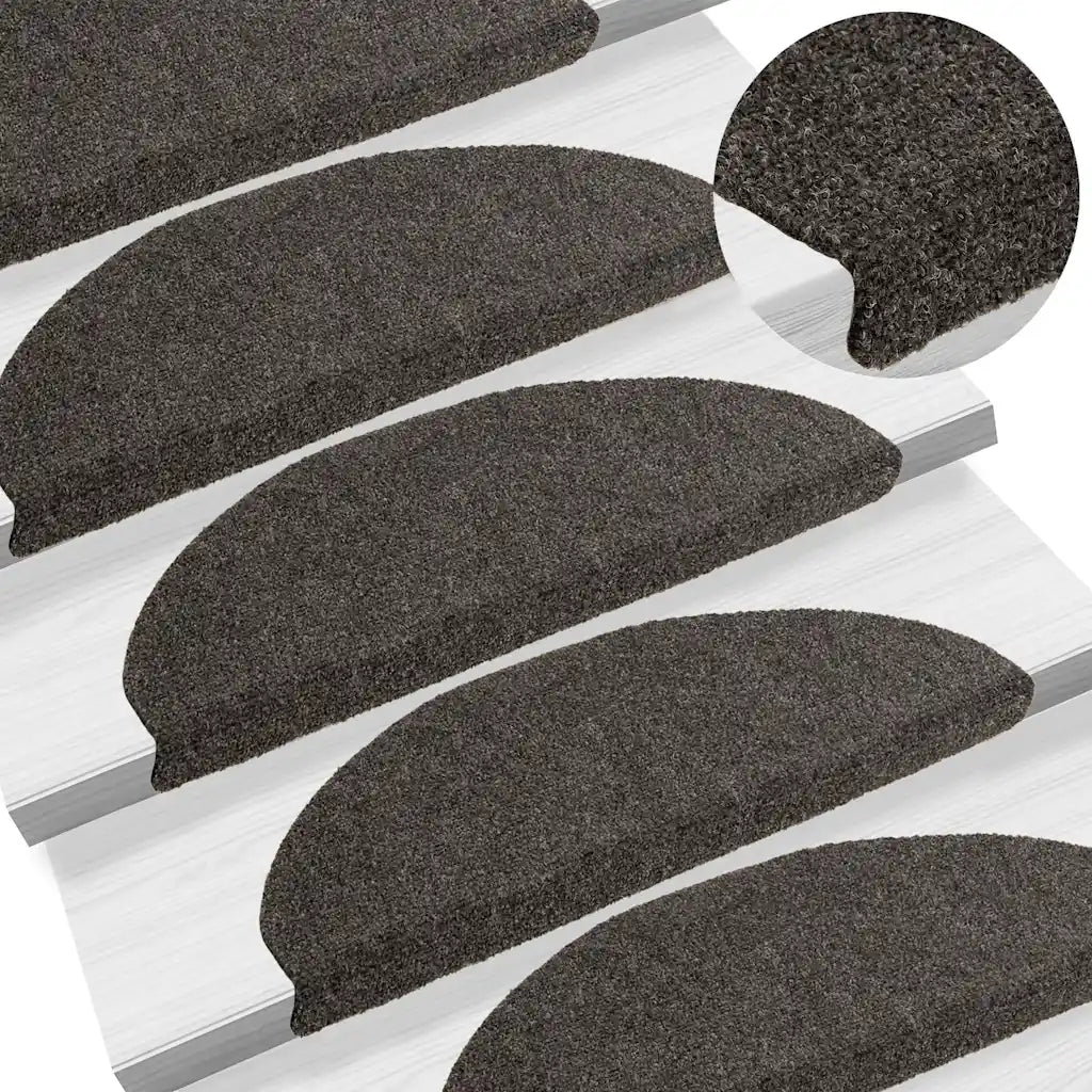 Tapetes de escada autoadesivos 5 peças 65x21x4 cm  semicircular grande