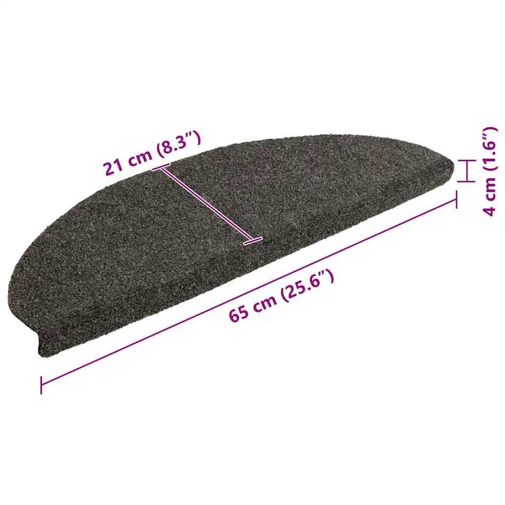Tapetes de escada autoadesivos 5 peças 65x21x4 cm  semicircular grande