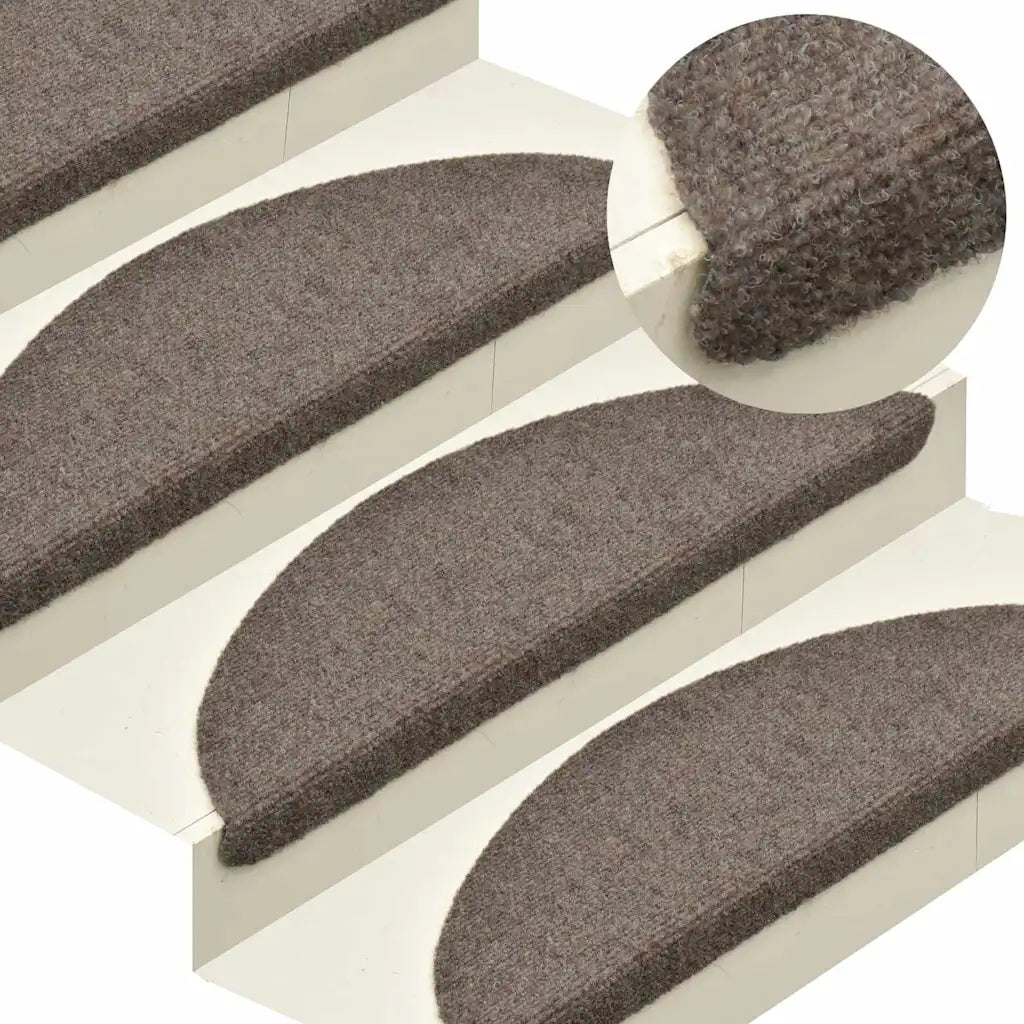 Tapetes de escada autoadesivos 5 peças 65x21x4 cm  semicircular grande