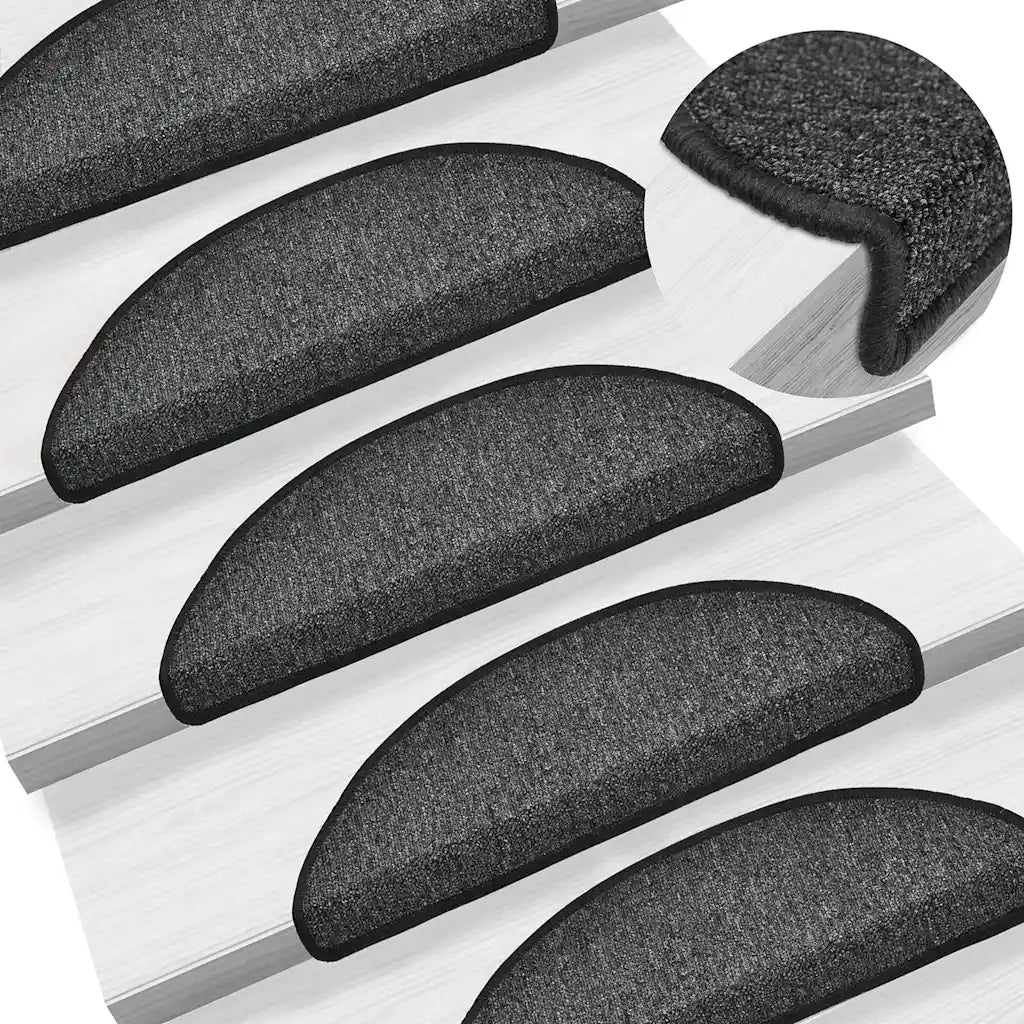 Tapetes de escada 10 peças 56x17x3 cm  semicircular