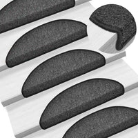Tapetes de escada 10 peças 56x17x3 cm  semicircular