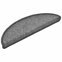 Tapetes de escada 10 peças 56x17x3 cm cinza escuro semicircular