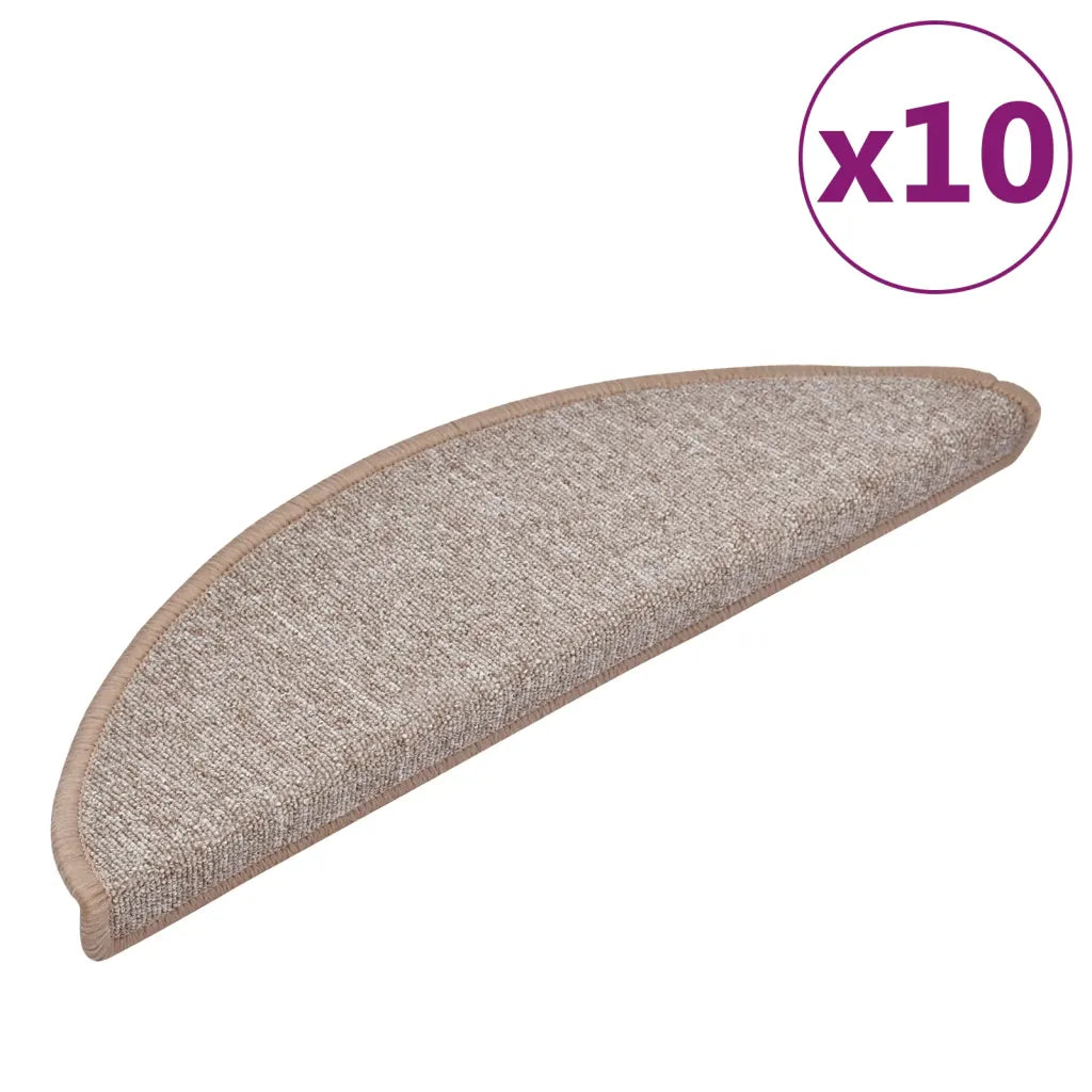 Tapetes de escada 10 peças 56x17x3 cm  claro semicircular