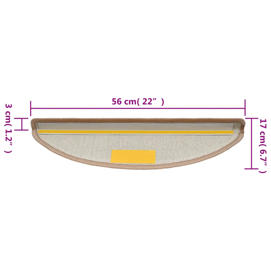 Tapetes de escada 10 peças 56x17x3 cm  claro semicircular
