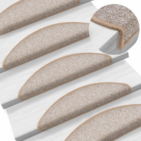 Tapetes de escada 10 peças 56x17x3 cm  claro semicircular