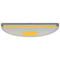 Tapetes de escada 10 peças 56x17x3 cm cinza claro semicircular