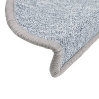 Tapetes de escada 10 peças 56x17x3 cm cinza claro semicircular