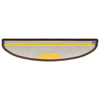Tapetes de escada 10 peças 56x17x3 cm  café meio redondo