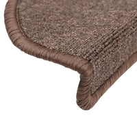 Tapetes de escada 10 peças 56x17x3 cm  café meio redondo
