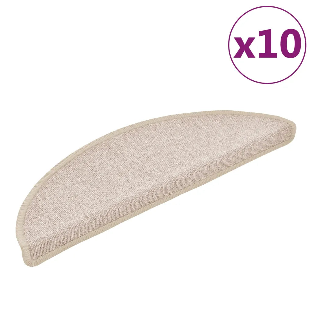 Tapetes de escada 10 peças 56x17x3 cm cinza-claro semicircular