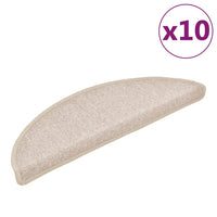 Tapetes de escada 10 peças 56x17x3 cm cinza-claro semicircular