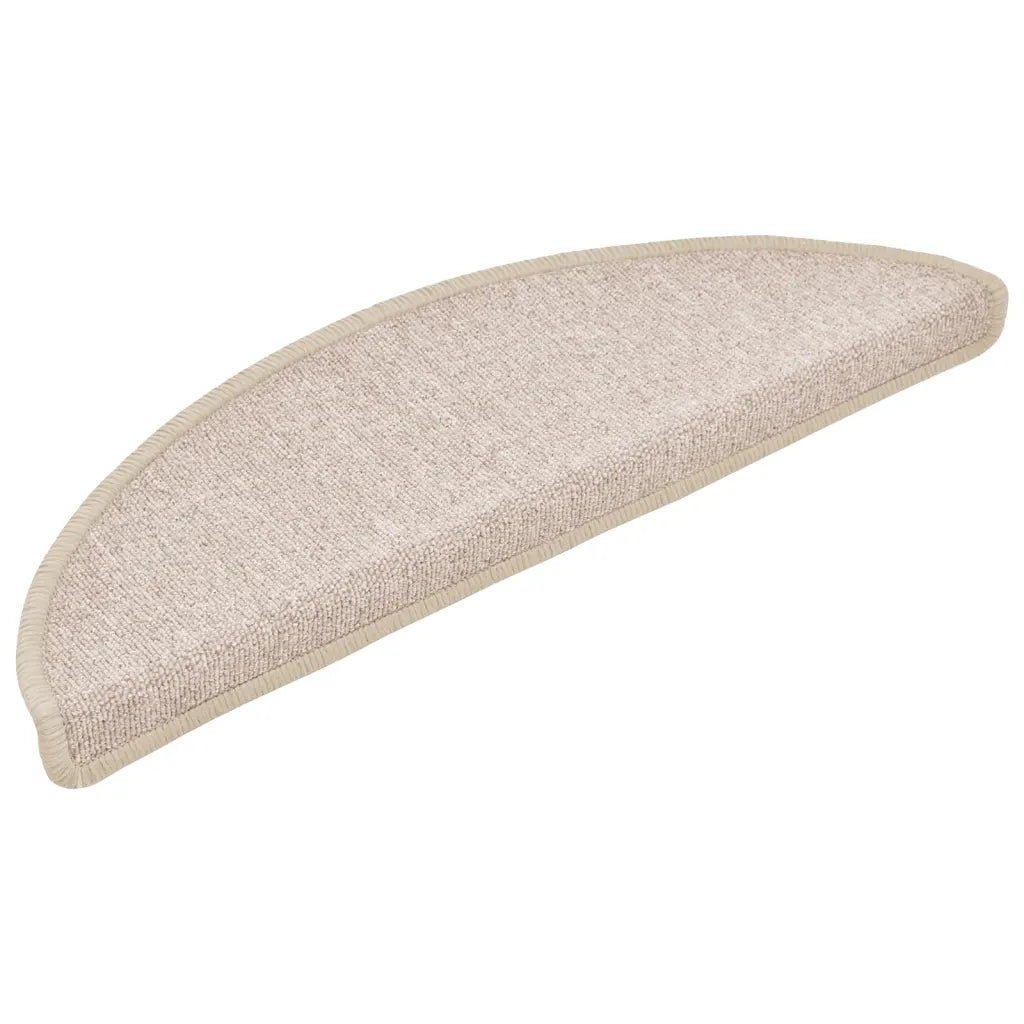 Tapetes de escada 10 peças 56x17x3 cm cinza-claro semicircular