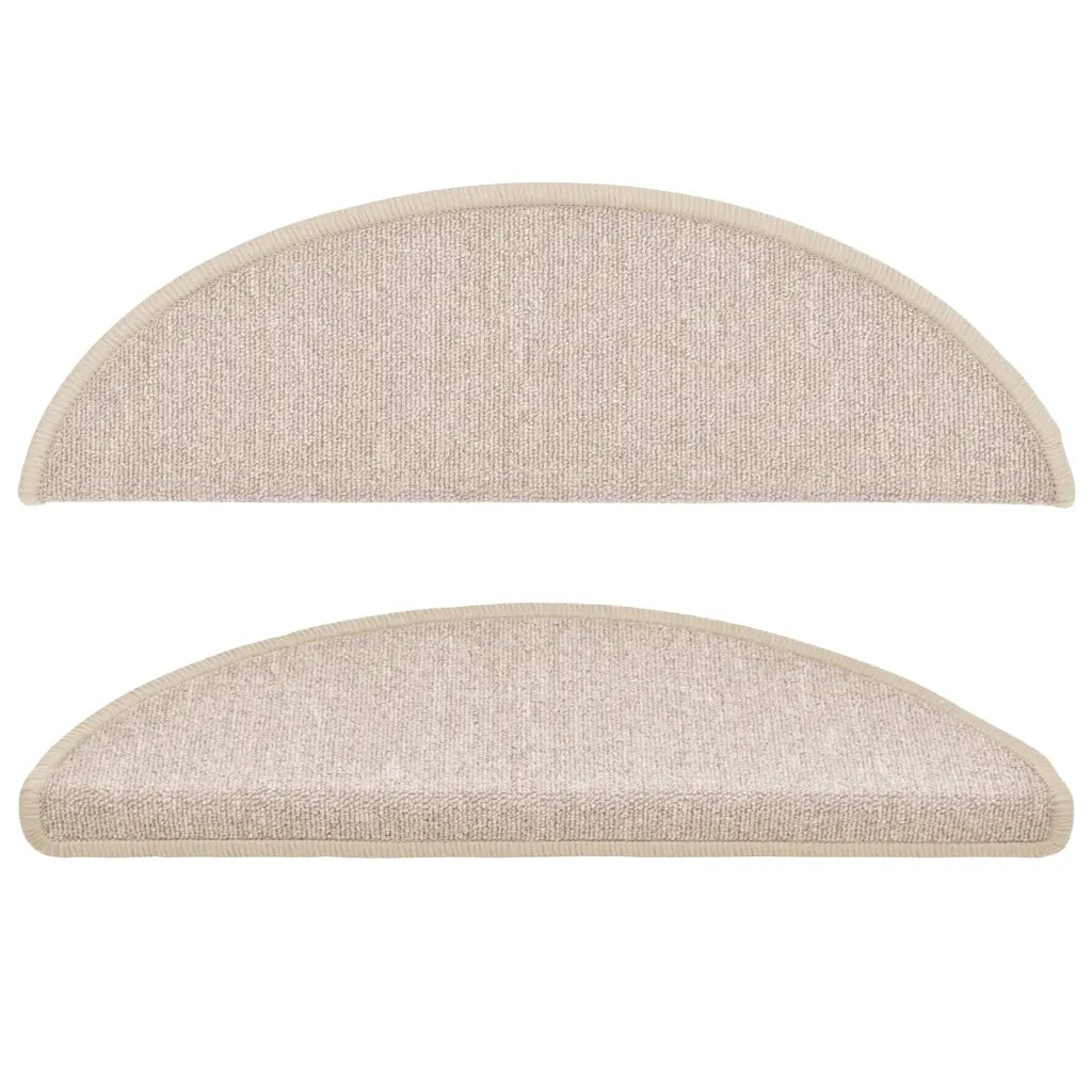 Tapetes de escada 10 peças 56x17x3 cm cinza-claro semicircular